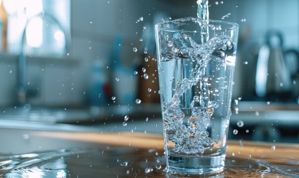 Clean, purified glass of water
